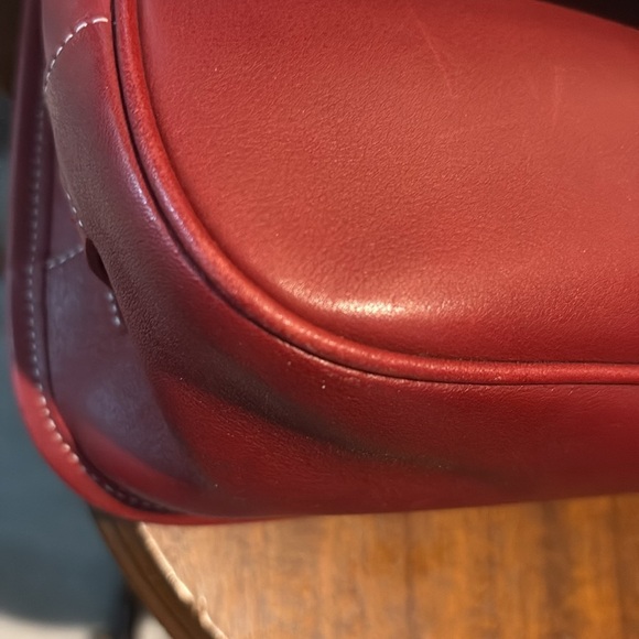Coach Legacy vintage Duffel Bag smooth leather Red Silvertone HW. Excellent - Picture 12 of 17